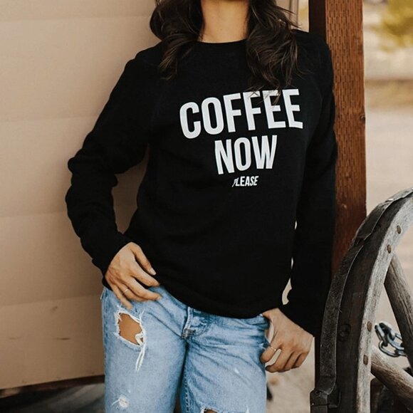 Brunette the Label | "Coffee Now" Crew Neck Sweatshirt - Picture 2 of 9